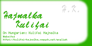 hajnalka kulifai business card